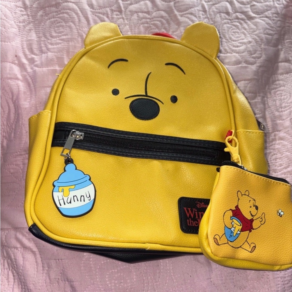 Disney Winnie the Pooh Yellow Backpack with Pouch